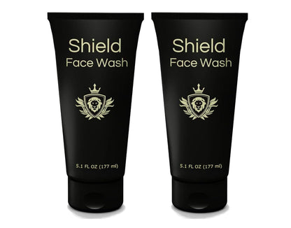 Shield Face Wash for Men and Boys – Deep Clean Gel with Balancing Botanicals, Unscented, 5.1 oz (Pack of 2)