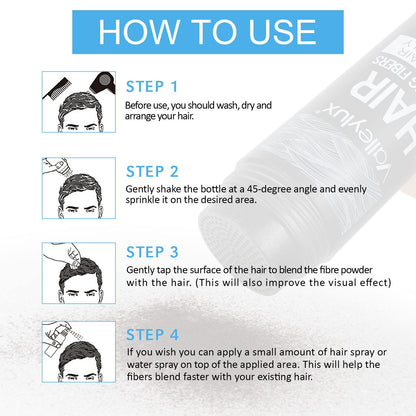 SHIFAKOU Hair Building Fibers with Spray Applicator – Natural, Undetectable Thickening (Black, 27.5g)