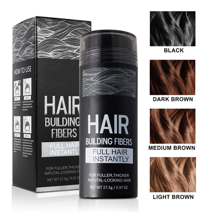 SHIFAKOU Hair Building Fibers with Spray Nozzle – Instant Fuller Hair (Dark Brown, 27.5g, 4 Shades)