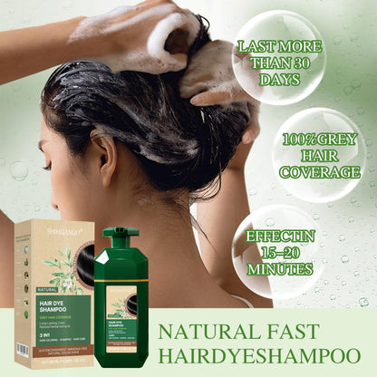 SHIHUANUO Hair Dye Shampoo 3 in 1 Chestnut Brown – Ammonia-Free 520ml
