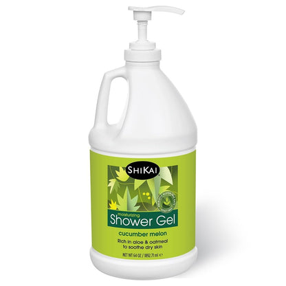 ShiKai Daily Moisturizing Shower Gel (Melon, 64 oz) | Gentle Soap-Free Body Wash for Dry & Sensitive Skin