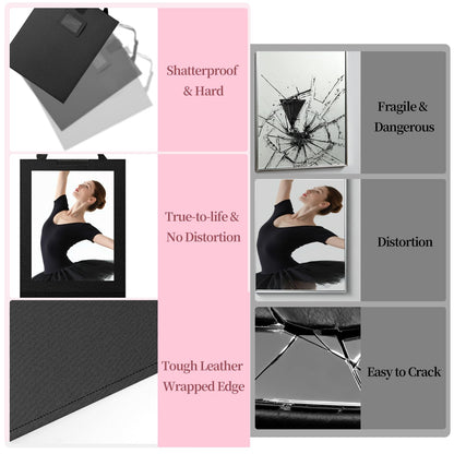 Shinowa Foldable Full-Length Mirror for Dancers – 33x13 in, HD Acrylic, Travel