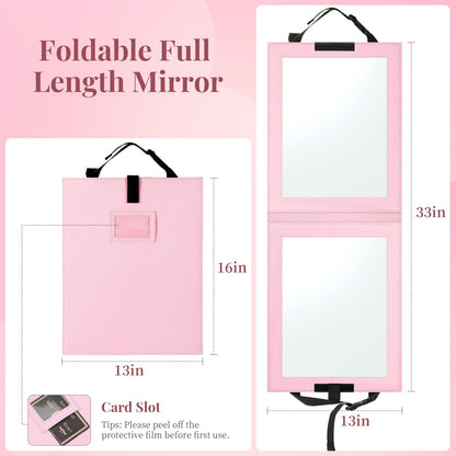 Shinowa Foldable Full Length Mirror – 33x13 in, Shatter-Proof for Dancers & Travel