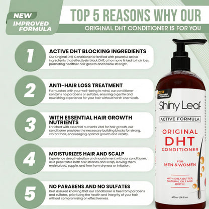 Shiny Leaf DHT Blocker Conditioner with Rosemary Leaf Oil – Paraben & Sulfate Free | 16 oz