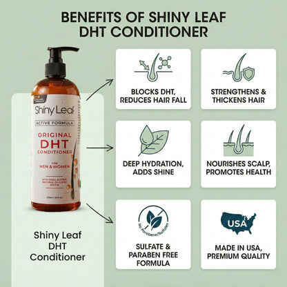Shiny Leaf DHT Blocker Conditioner with Rosemary Leaf Oil – Paraben & Sulfate Free | 16 oz