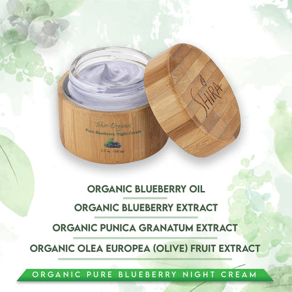 Shira Shir Organic Blueberry Night Cream – Hydrating Anti-Aging Night Moisturizer (15ml)