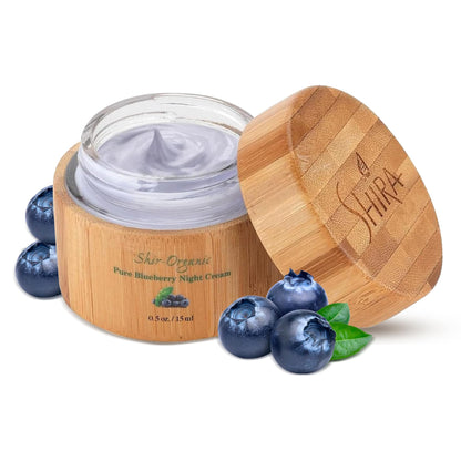 Shira Shir Organic Blueberry Night Cream – Hydrating Anti-Aging Night Moisturizer (15ml)