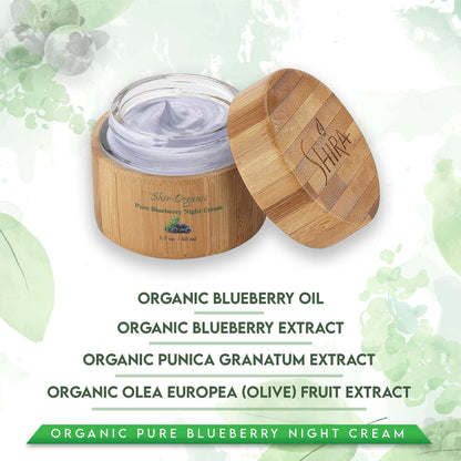 Shira Shir Organic Blueberry Night Cream – Hydrating Anti-Aging Moisturizer (50ml x 2)