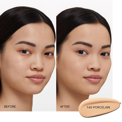 Shiseido Synchro Skin Self-Refreshing Foundation SPF 30 Porcelain 140 | 24-Hour Natural Finish, Buildable Coverage