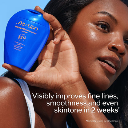 Shiseido Ultimate Sun Protector Lotion SPF 60+ — Invisible, Lightweight Sunscreen for Face & Body (300 mL)