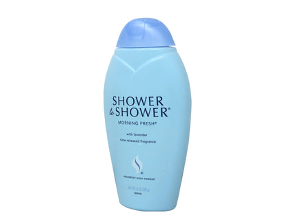 Shower To Shower Morning Fresh Body Powder, 8 Oz (3 Pack) – Absorbent with Time-Release Fragrance