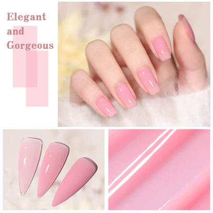 SHOYUM Jelly Pink Gel Nail Polish Set – 10 Nude Pink Colors for DIY Manicures