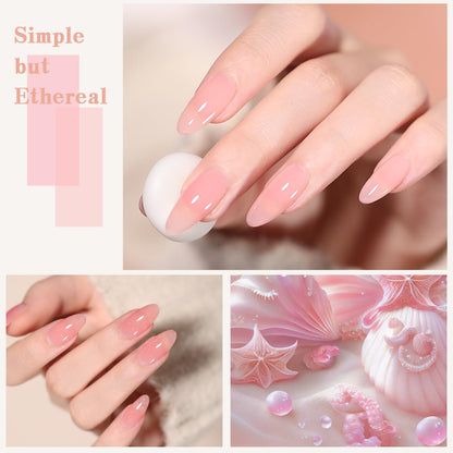 SHOYUM Jelly Pink Gel Nail Polish Set – 10 Nude Pink Colors for DIY Manicure | UV Gel Polish Kit