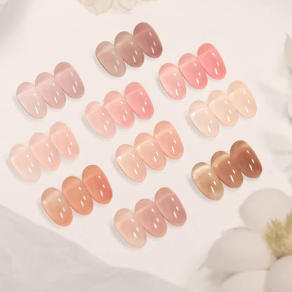 SHOYUM Jelly Pink Gel Nail Polish Set – 10 Nude Pink Colors for DIY Manicure | UV Gel Polish Kit