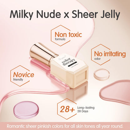 SHOYUM Jelly Gel Nail Polish Set – 6 Neutral Sheer Shades for DIY Manicure (Milky White, Nude, Pink) | UV Gel Polish Kit 2024