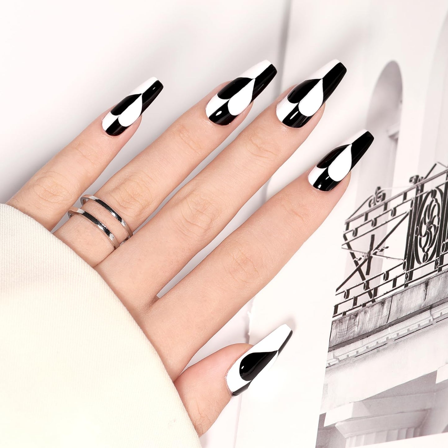 SHOYUM 3Pcs 15ml Gel Nail Polish Kit – Jelly Nude, Black & White for DIY Manicure