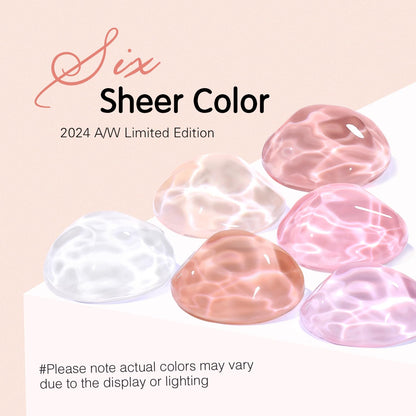 SHOYUM Nude Pink Jelly Gel Nail Polish Set – 6 Sheer Milky Colors
