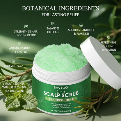 SHVYOG Scalp Scrub – Tea Tree & Coconut Oil Exfoliator for Itchy Scalp & Flakes
