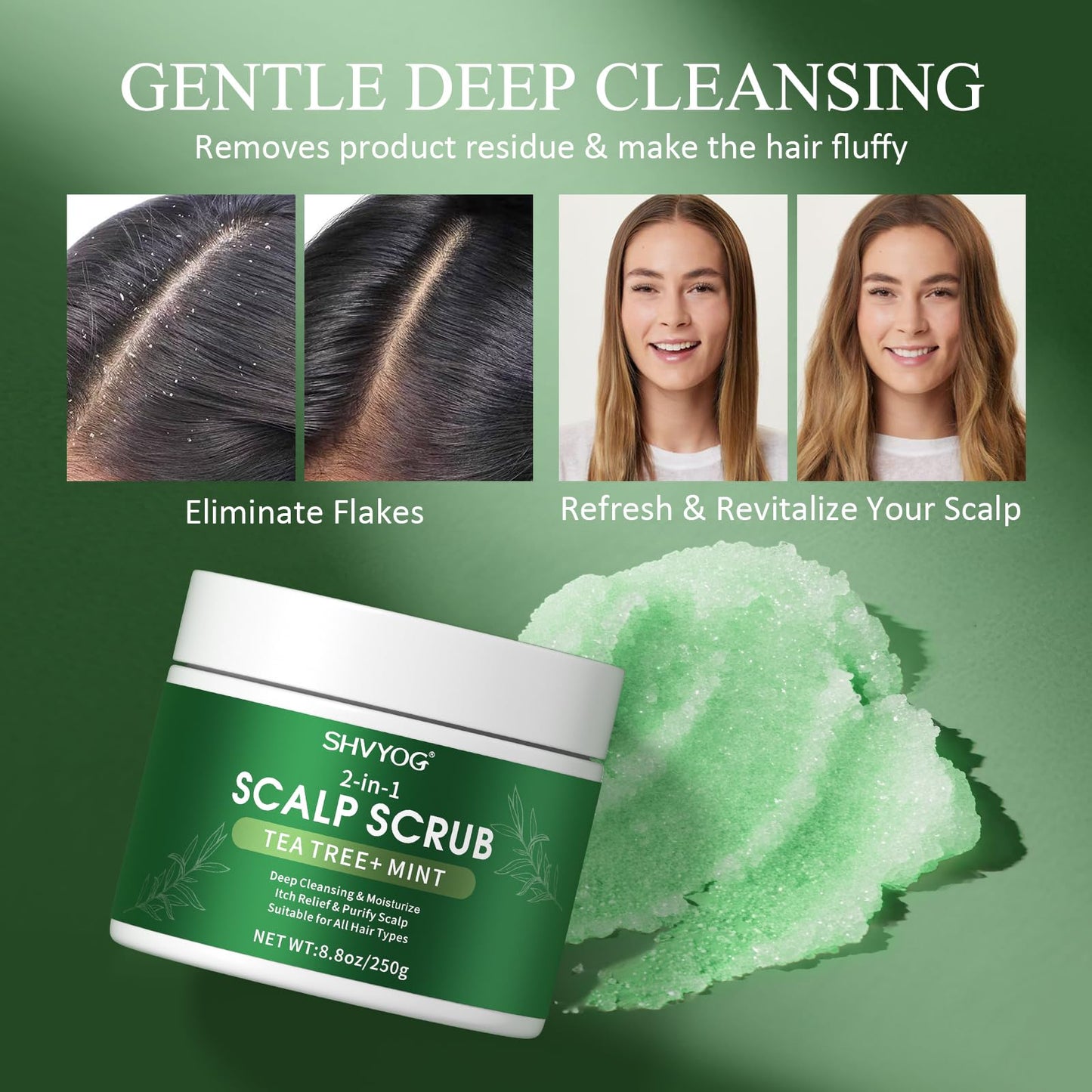 SHVYOG Scalp Scrub – Tea Tree & Coconut Oil Exfoliator for Itchy Scalp & Flakes