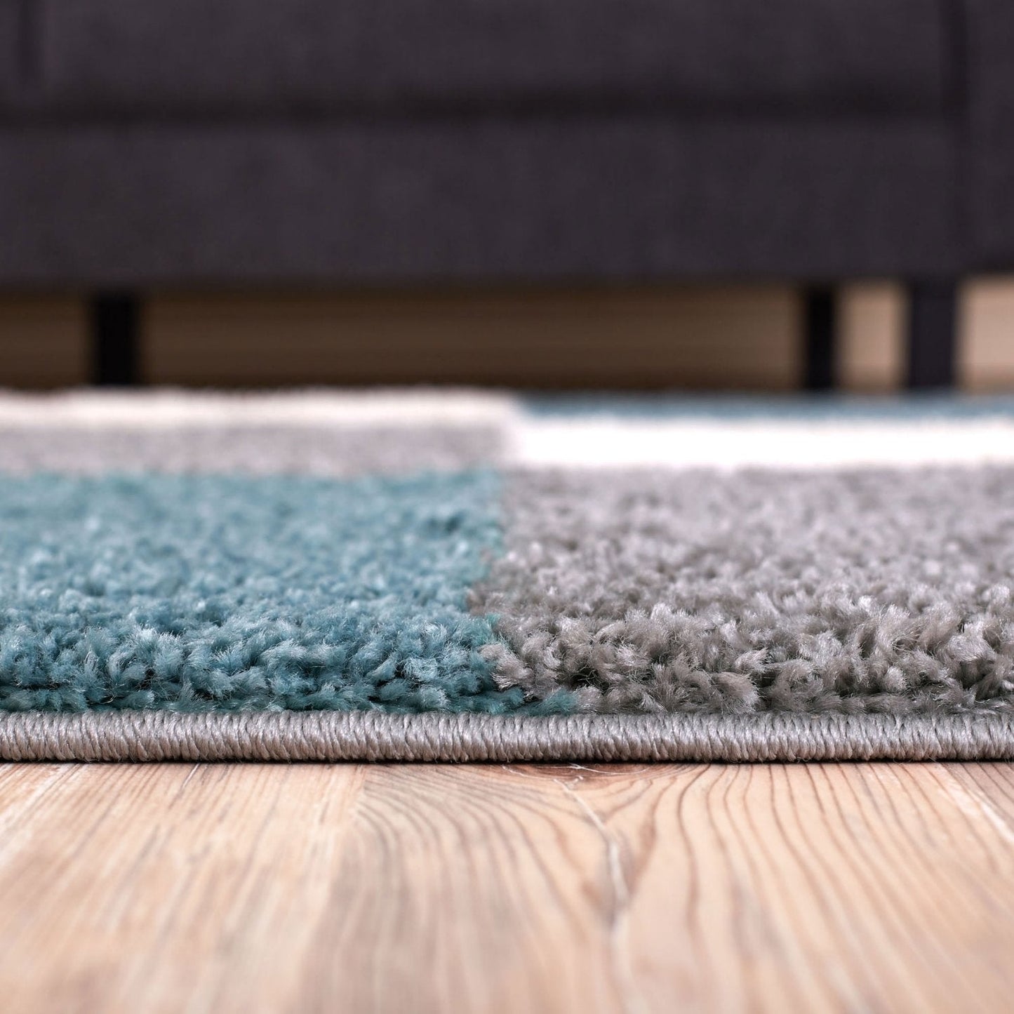 Myshaggy Geometric Duck Egg Blue Rug