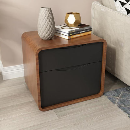 Signer Side Table, Bedside Table, Black / White, Walnut