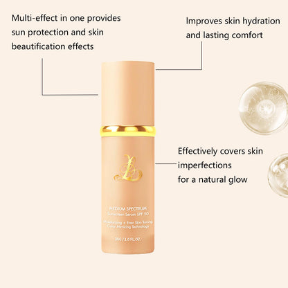 Sigoyi Foundation 4-in-1 SPF50+ Color-Changing Foundation | Medium Shade, Full Coverage Concealer, Hydrating & Waterproof