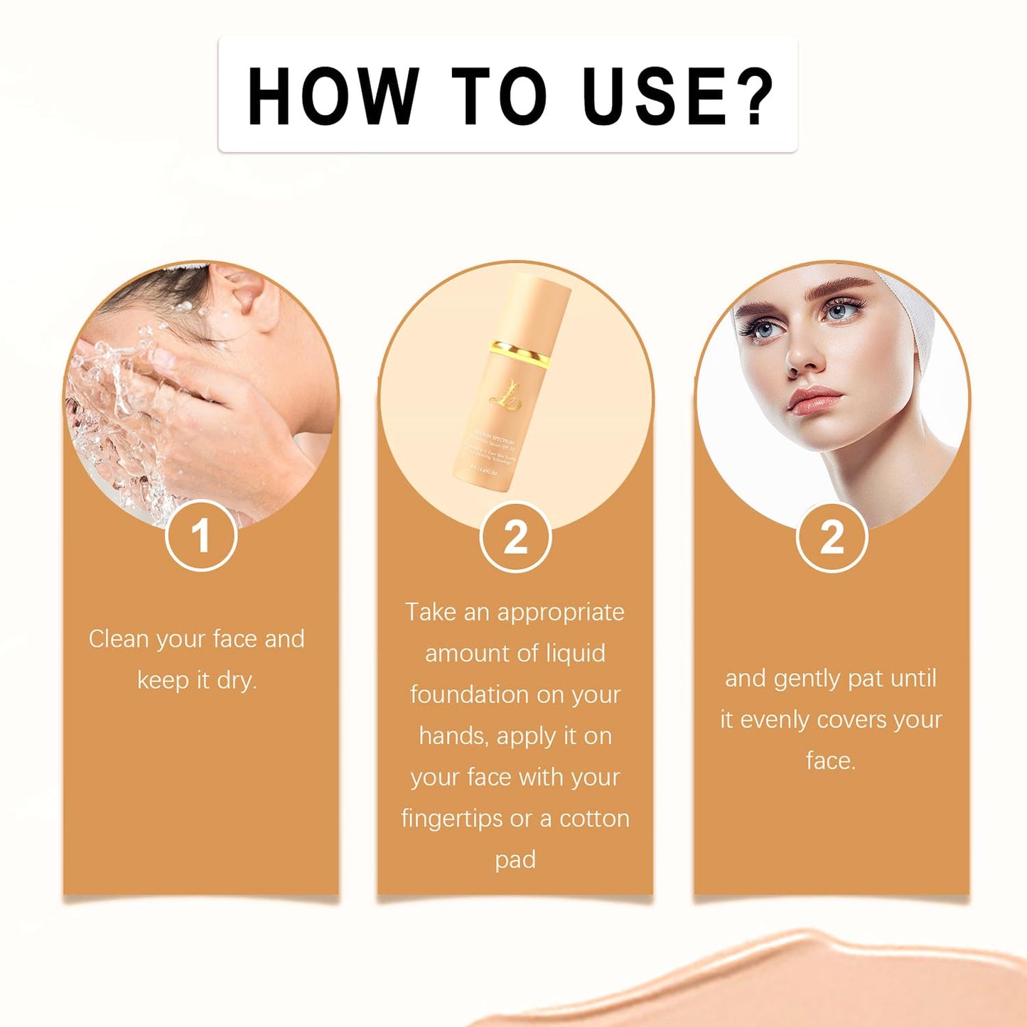 Sigoyi Foundation 4-in-1 SPF50+ Color-Changing Foundation | Medium Shade, Full Coverage Concealer, Hydrating & Waterproof