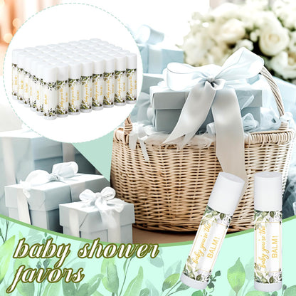 Siifert 50 Pack Greenery Baby Shower Lip Balm Favors – Bulk Lip Balm Gifts for Guests