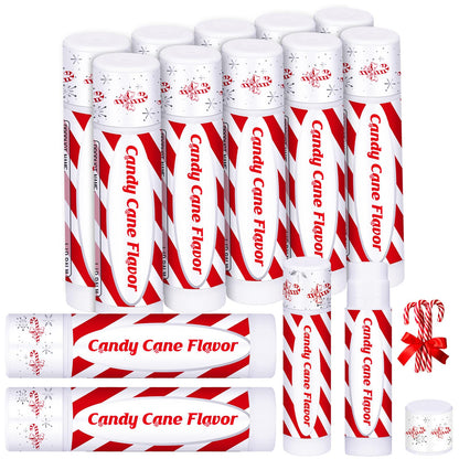 Siifert 10 Pack Christmas Lip Balms – Peppermint Candy Scent Bulk Gift Set