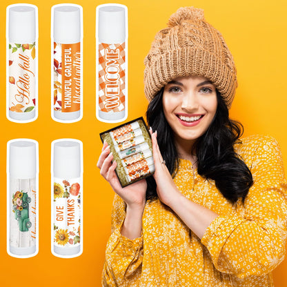 Siifert 50 Pcs Lip Balms Bulk Favors – Honey Flavor for Thanksgiving & Christmas