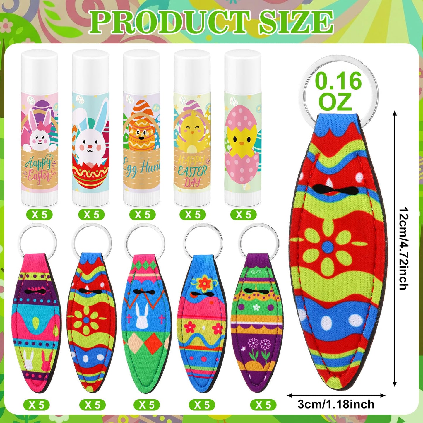Siifert 25-Set Easter Lip Balm with Lipstick Holder – Bulk Gift Favors