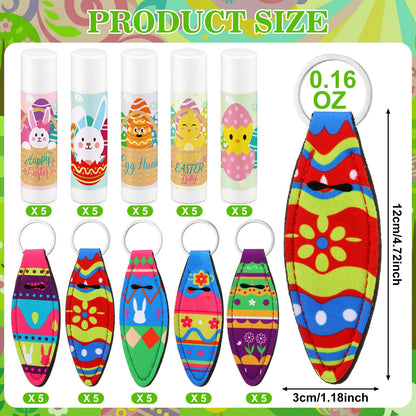 Siifert 25-Set Easter Lip Balm with Lipstick Holder – Bulk Gift Favors