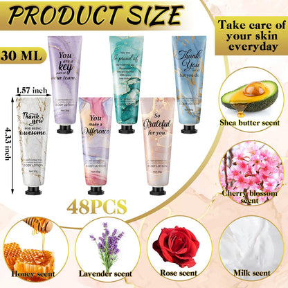 Siifert 48pc Mini Body Lotion Gift Set – Travel-Size Hand Creams for Staff & Teachers