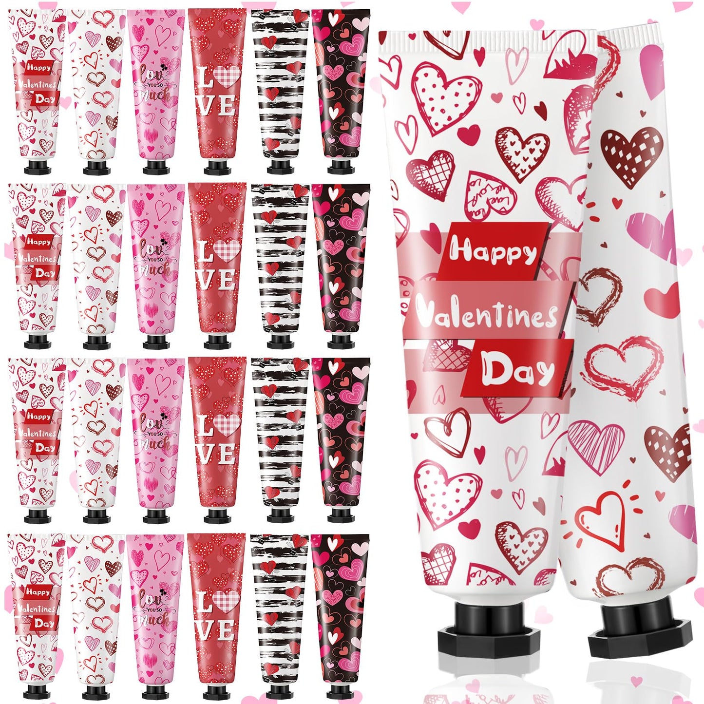 Siifert 24-Pcs Valentine Hand Cream Gift Set – 30ml Travel-Size Moisturizers