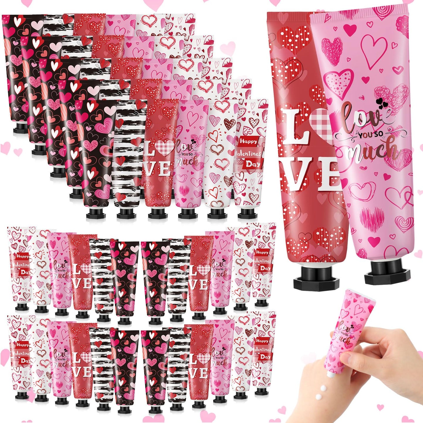 Siifert 48-Piece Valentine Hand Cream Bulk Gift Set – 30 ml Travel-Size Moisturizing Hand Lotion