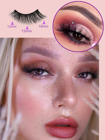 Sikkis Magnetic Eyelashes with Eyeliner – Mink Look Kit (5 Pairs), No Glue Needed