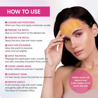 SILKDERMIS Facial Wrinkle Patches – Overnight Forehead Wrinkle Treatment, 144 Patches (Red)