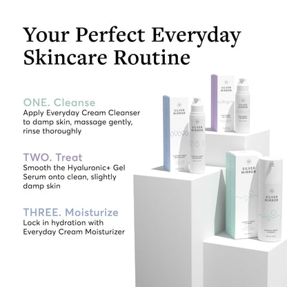 Silver Mirror Everyday Cream Cleanser (5 Fl Oz) – Gentle Hydrating Facial Cleanser for All Skin Types