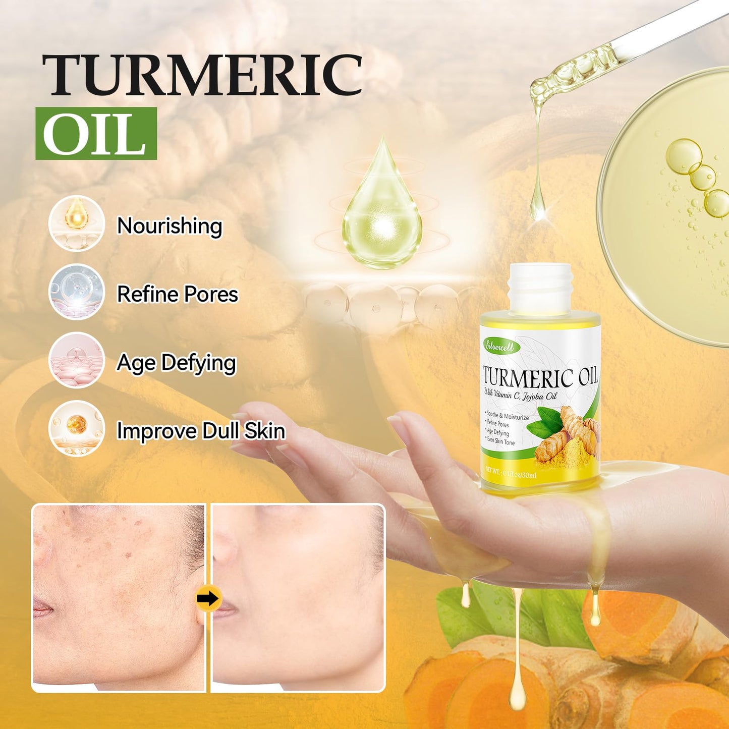 Silvercell Turmeric Skin Care Set – Complete Facial Kit for Hydration & Glow
