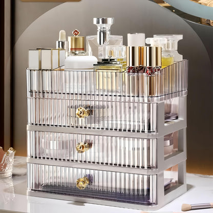 Simbuy Clear Makeup Organizer with 3 Drawers | Desk & Vanity Storage