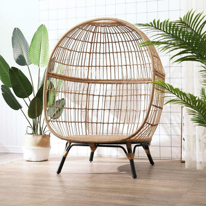 Simera Rattan Garden Ball Chair with Stand, Indoor/ Outdoor Furniture