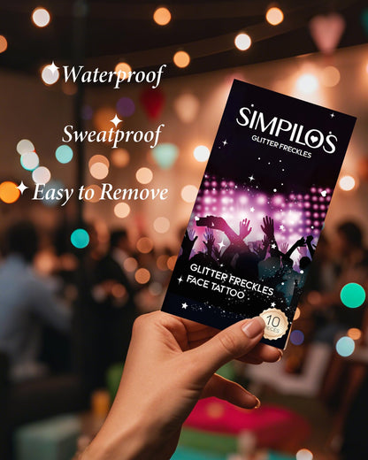 Simpilos Glitter Freckles Gold Hearted – Waterproof Body & Face Glitter Patches for Festivals & Raves