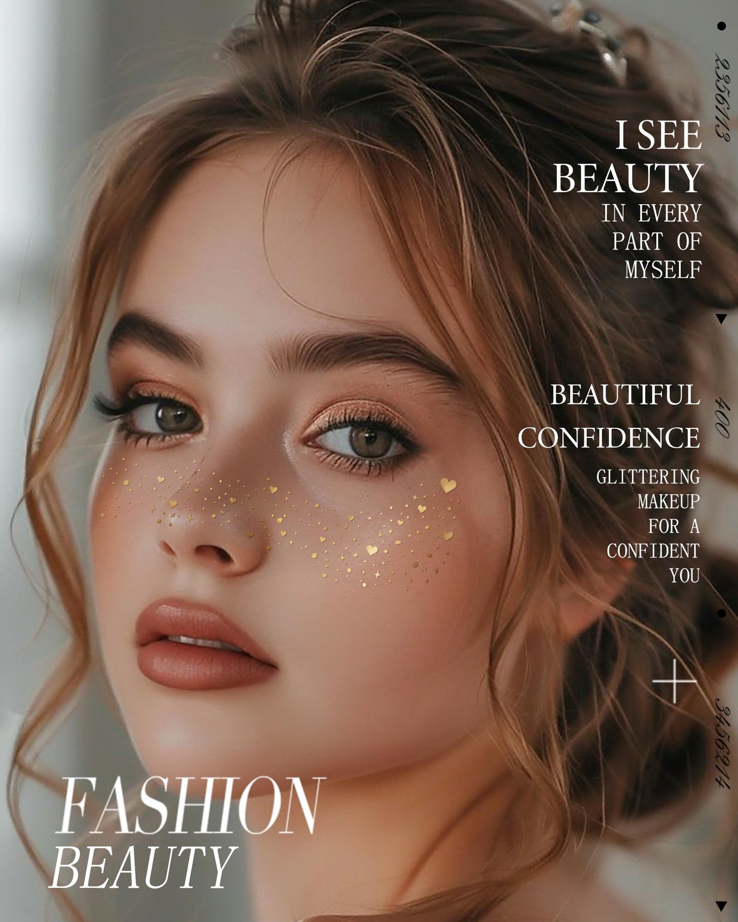 Simpilos Glitter Freckles Gold Hearted – Waterproof Body & Face Glitter Patches for Festivals & Raves