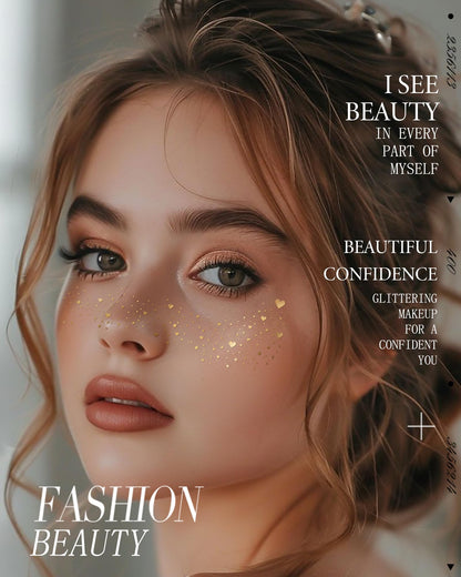 Simpilos Glitter Freckles Gold Hearted – Waterproof Body & Face Glitter Patches for Festivals & Raves