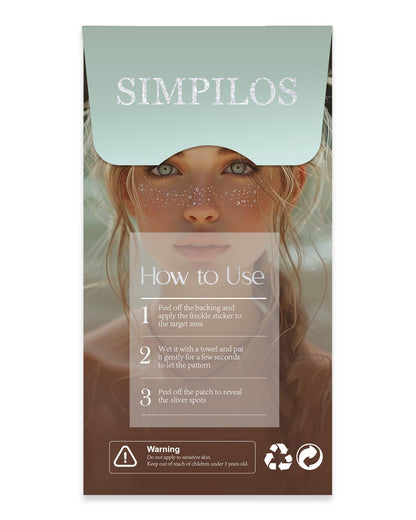 Simpilos Face Glitter Patches – Silver Freckles for Festivals, Concerts & Parties (8 Counts)