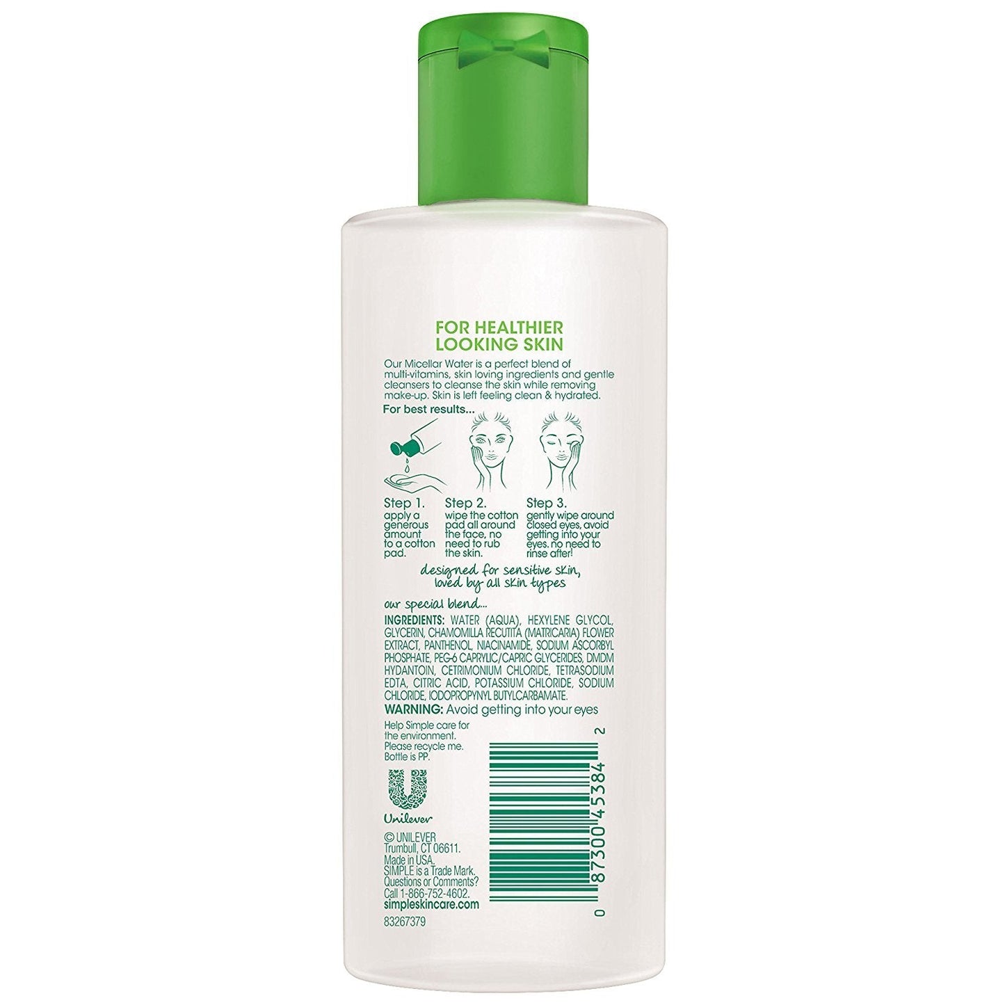 Simple Micellar Cleansing Water, 6.7 oz, 2-Pack – Gentle Makeup Removal & Hydration