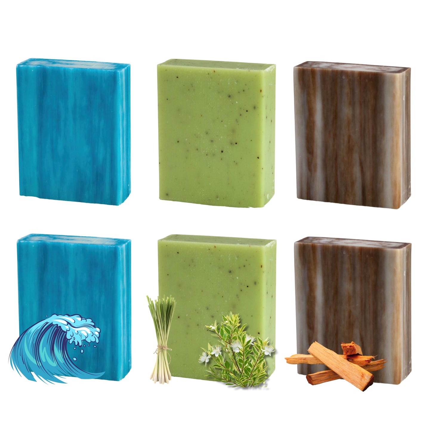 Simple Scents Australia Assorted 6-Pack Natural Soap Bars – Coastal Woods, 3.5oz
