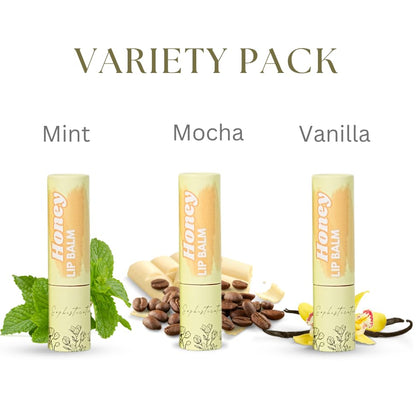 Natural Honey Lip Balm – 3 Pack by Simple Sophistication | Grassfed Tallow, Raw Honey & Argan Oil, Untinted