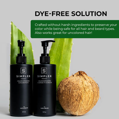 SIMPLER HAIR COLOR: Color Protecting Shampoo & Conditioner for Men, Mountain Spice