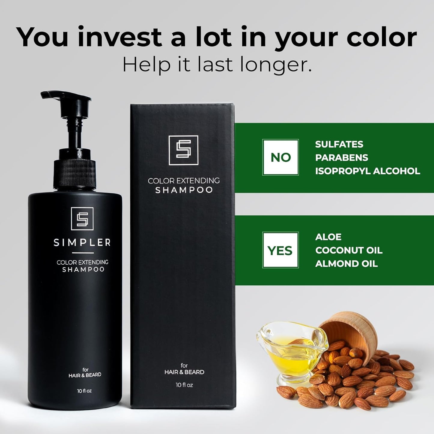 SIMPLER HAIR COLOR Shampoo for Men – Orange Clove Scent, Color Safe, Dye & Sulfate Free